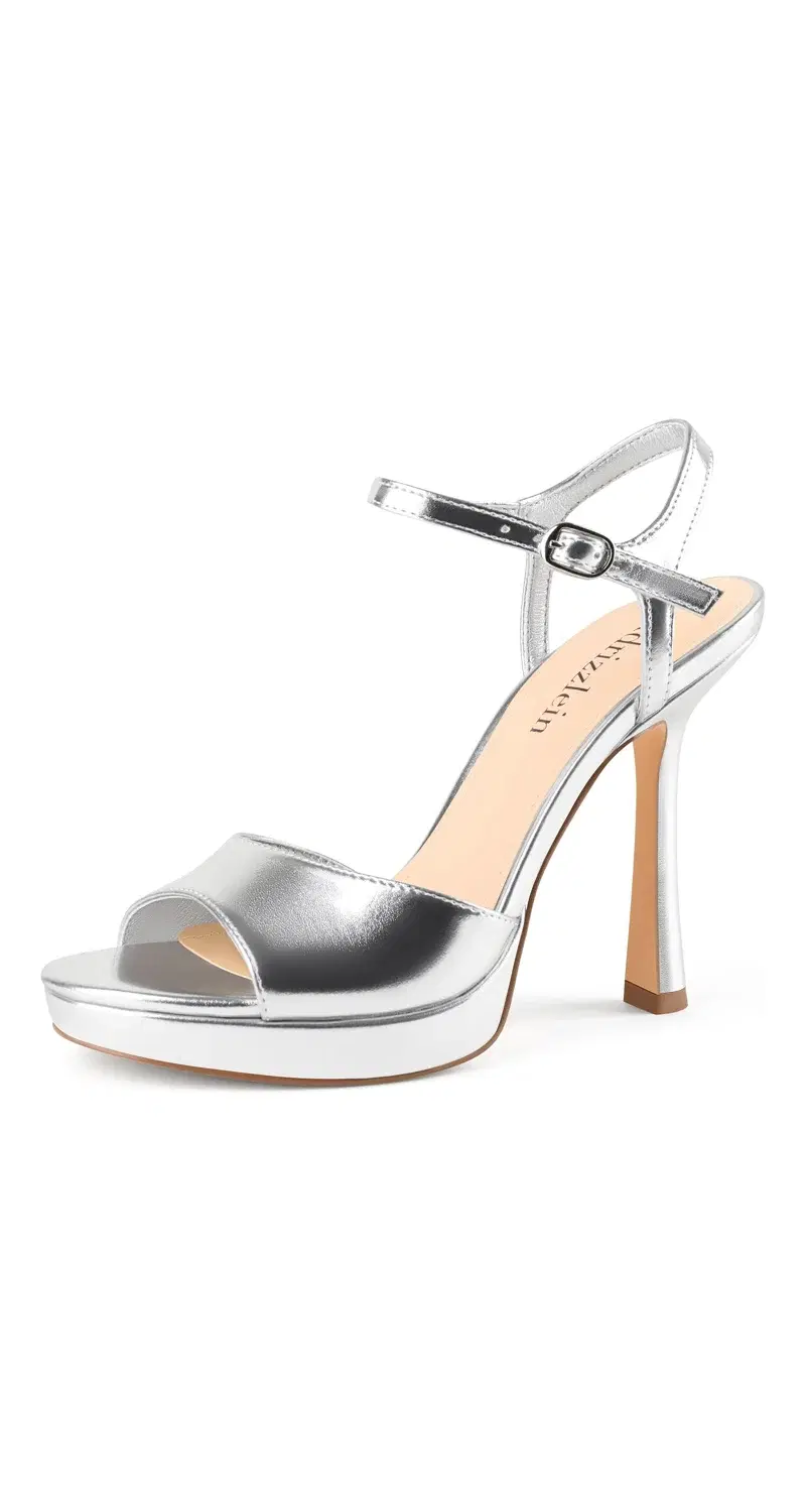 Adrizzlein Platform Stiletto Sandal, Silver
