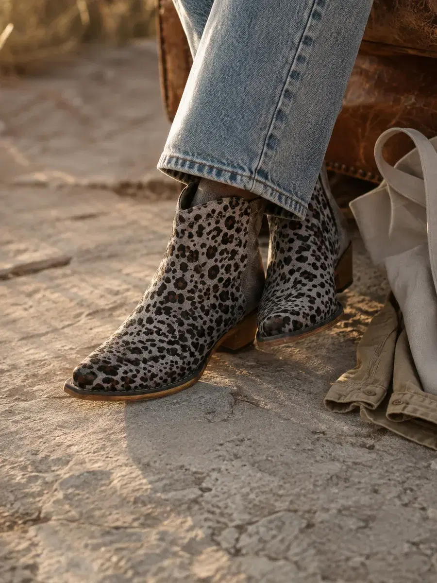 ROPER Ava Leopard Snip Toe Ankle Bootie