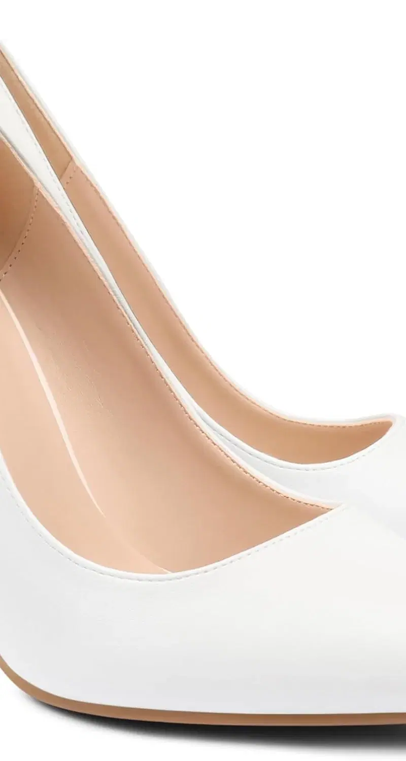 COLETER Pointed-Toe Stiletto Pump, White